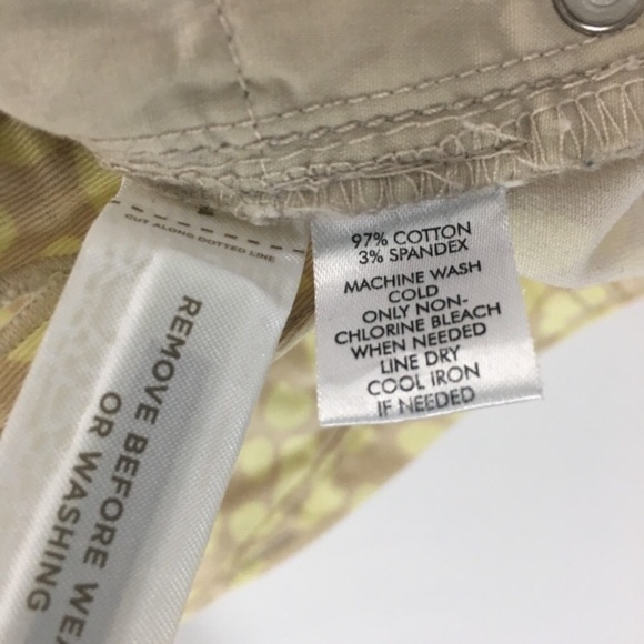 LOFT Jeans Pants Modern Straight Ankle Animal Print Yellow Tan Petite 4P / 27 - Picture 8 of 8